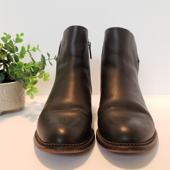 Franco Sarto Black Leather Booties, 9.5 - Picture 2 of 7